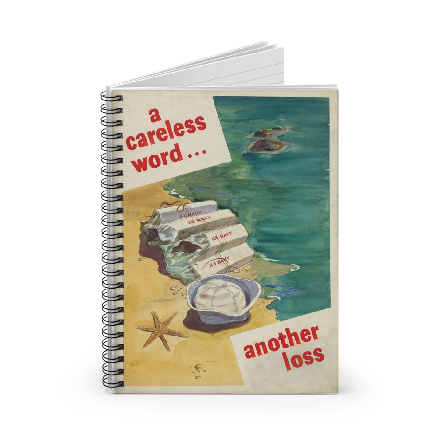 A Careless Word... Another Loss Spiral Bound Ruled Notebook with Printed Cover