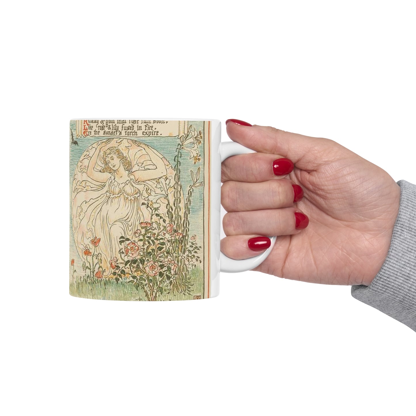 Beneath the summer full-orbed moon, ruddy & gold that rose full soon." Beautiful Novelty Ceramic Coffee Mug 11oz