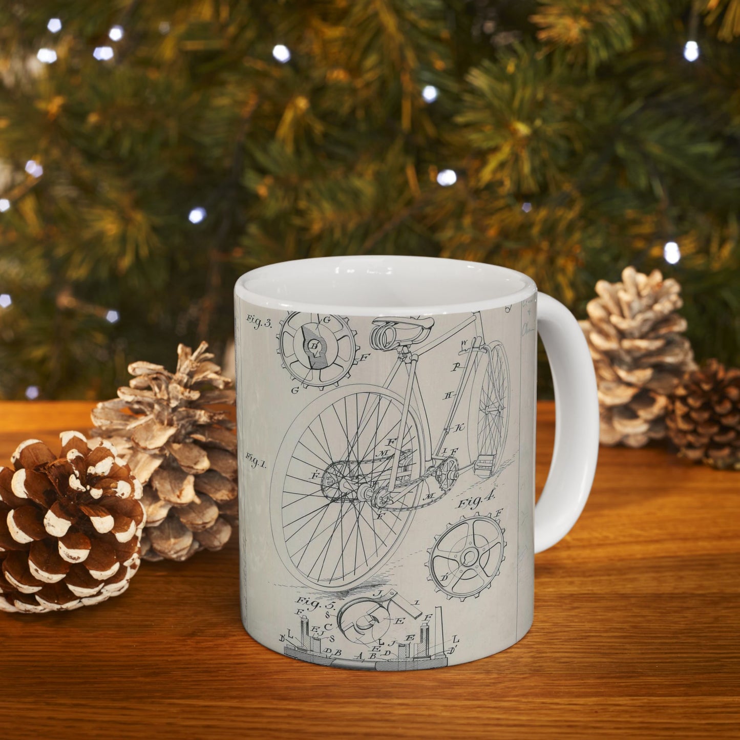 Patent drawing - for J. J. Hentz' Bicycle Public domain image Beautiful Novelty Ceramic Coffee Mug 11oz