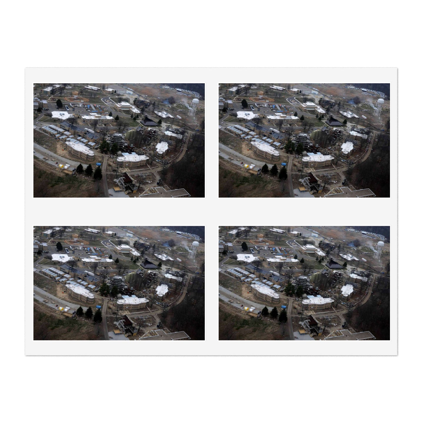 An aerial view of the Muscatatuck Urban Training Center Laminated UV Protective Vinyl Stickers