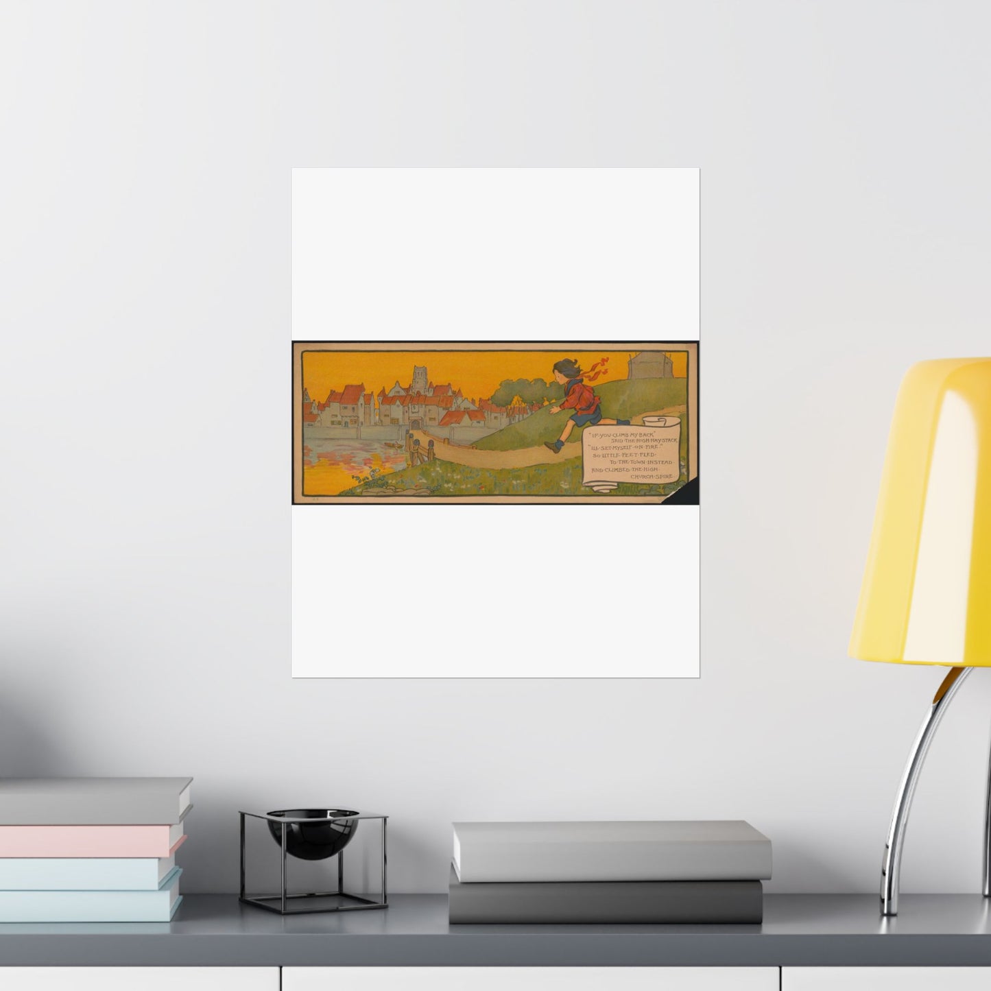 "If you climb my back" said the high haystack.. High Quality Matte Wall Art Poster for Home, Office, Classroom