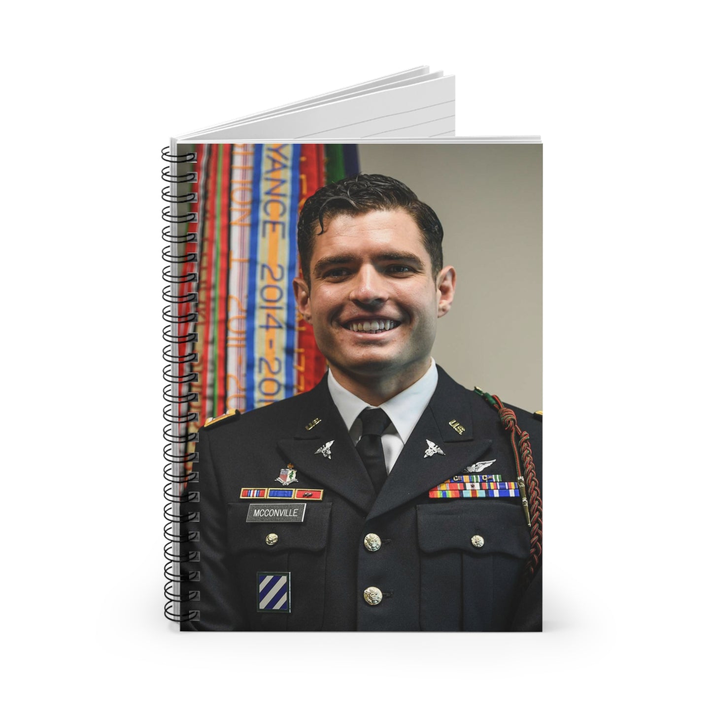 Cpt. Ryan McConville poses for a photo during his promotion Spiral Bound Ruled Notebook with Printed Cover