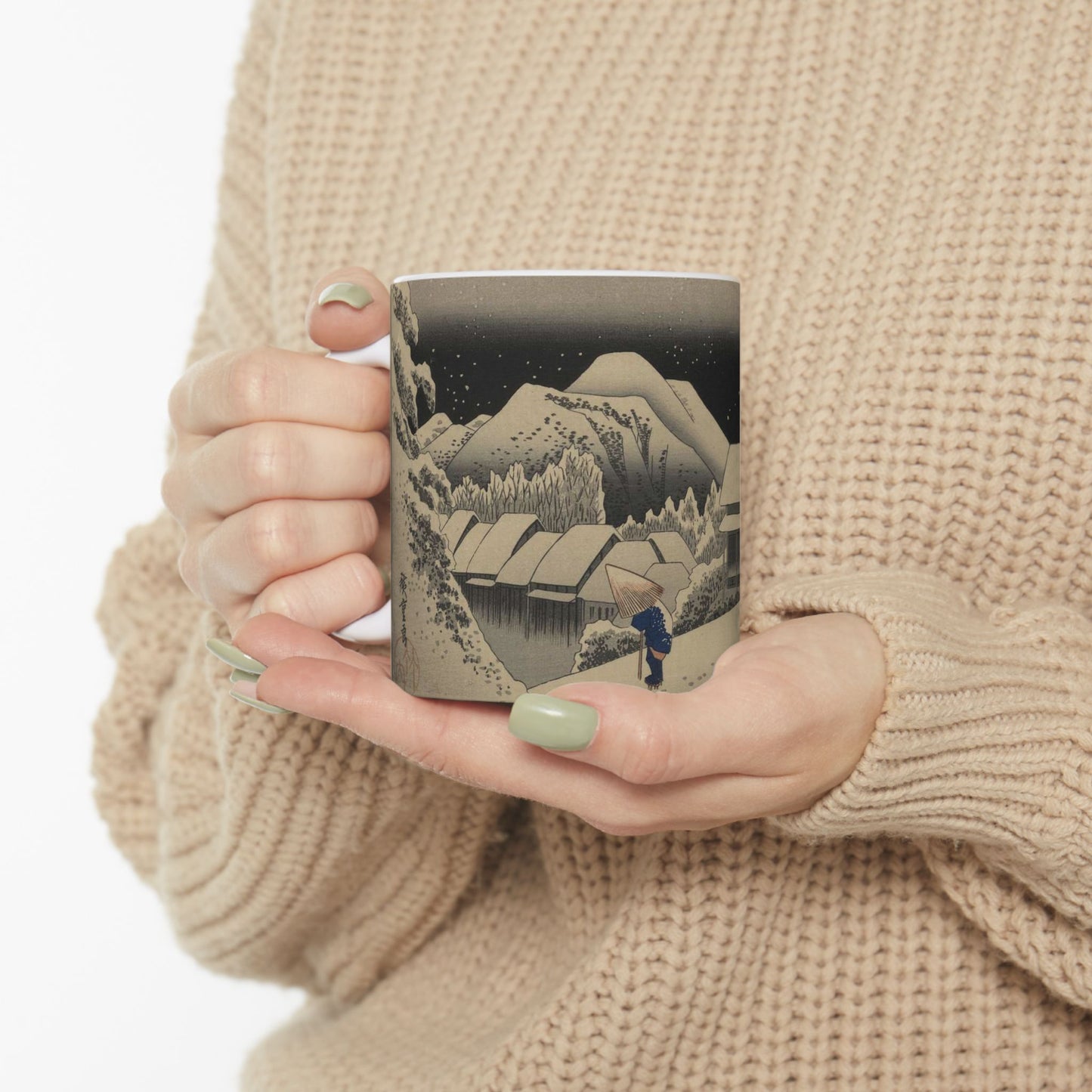 Utagawa Hiroshige - Kanbara, Ando Hiroshige - Ukiyo e print Beautiful Novelty Ceramic Coffee Mug 11oz