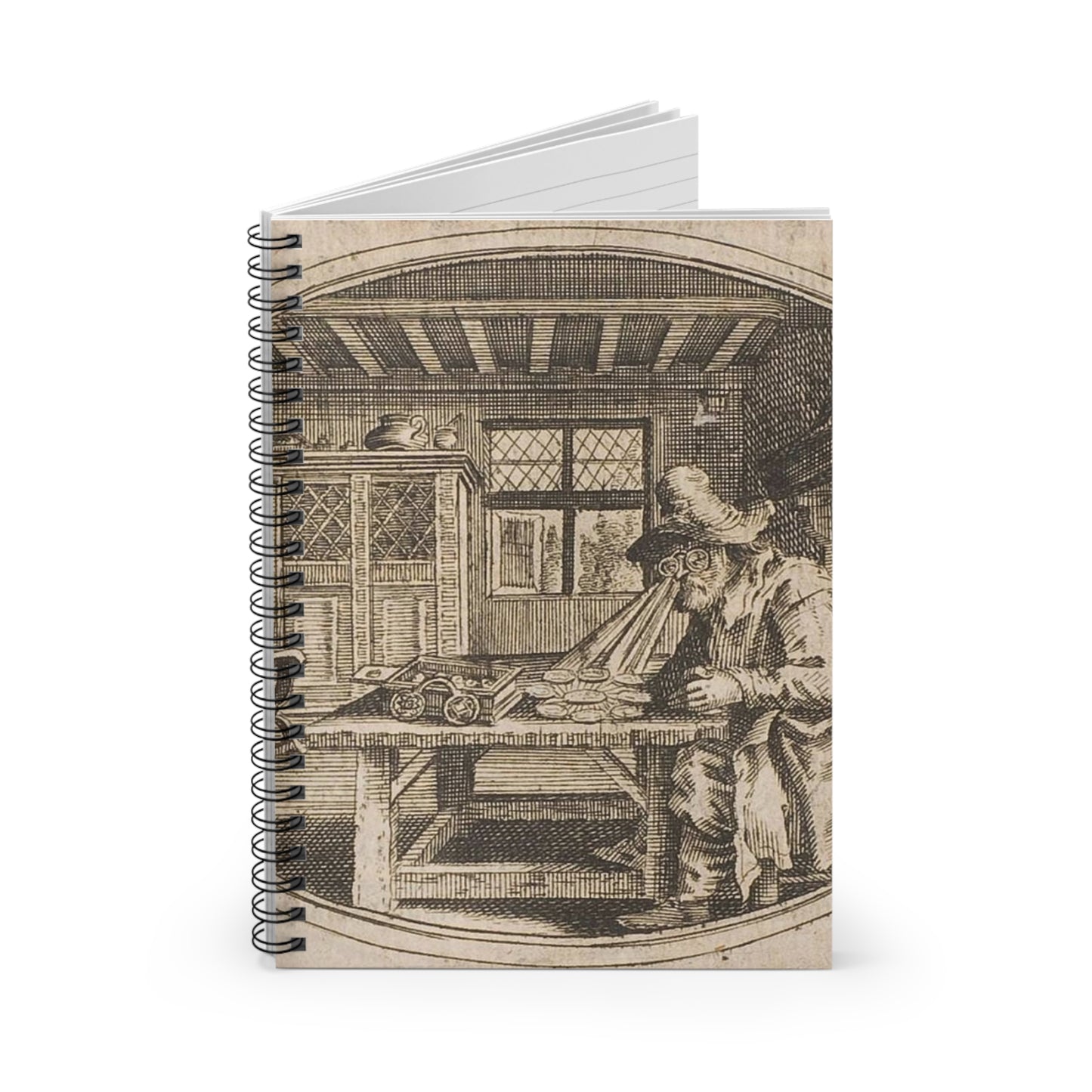 Frauenzimmer Gesprechspiele 1646 k Spiral Bound Ruled Notebook with Printed Cover