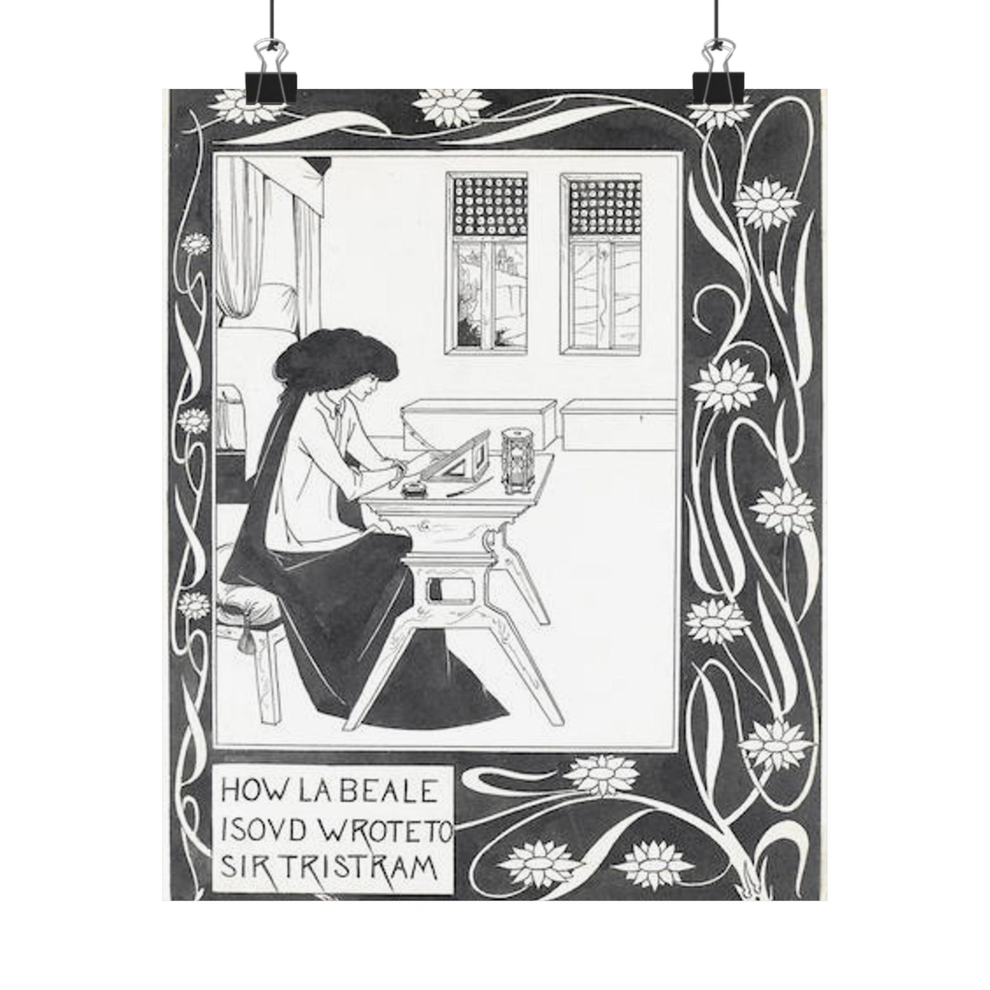 How la Beale Isoud wrote to Sir Tristram High Quality Matte Wall Art Poster for Home, Office, Classroom