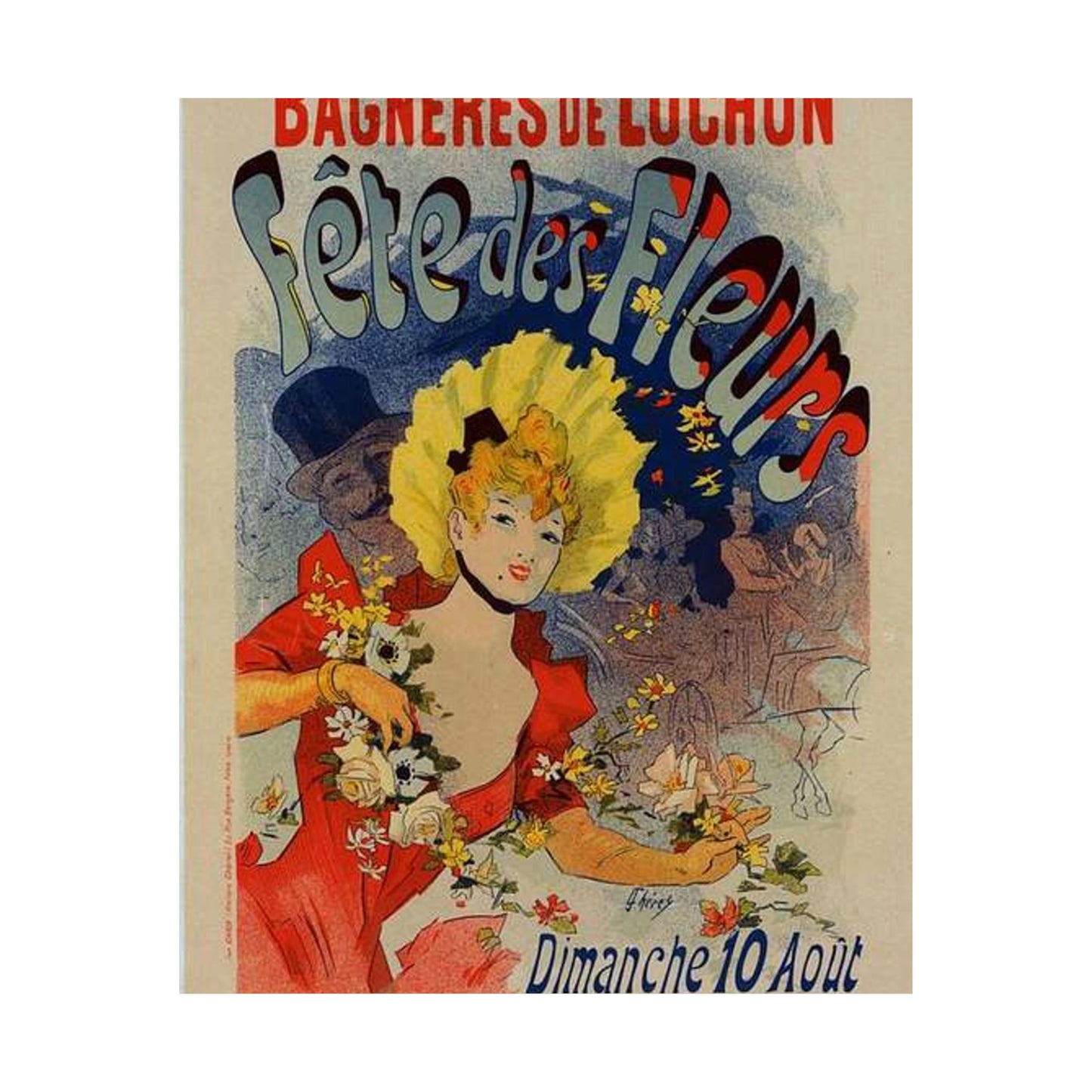 Affiche pour la "Fête des Fleurs de Bagnères-de-Luchon". High Quality Matte Wall Art Poster for Home, Office, Classroom