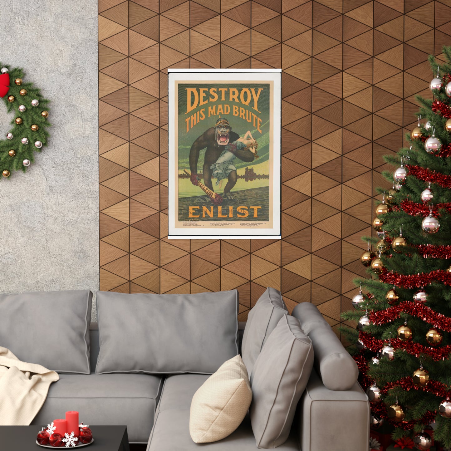 Destroy this mad brute Enlist - U.S. Army. High Quality Matte Wall Art Poster for Home, Office, Classroom