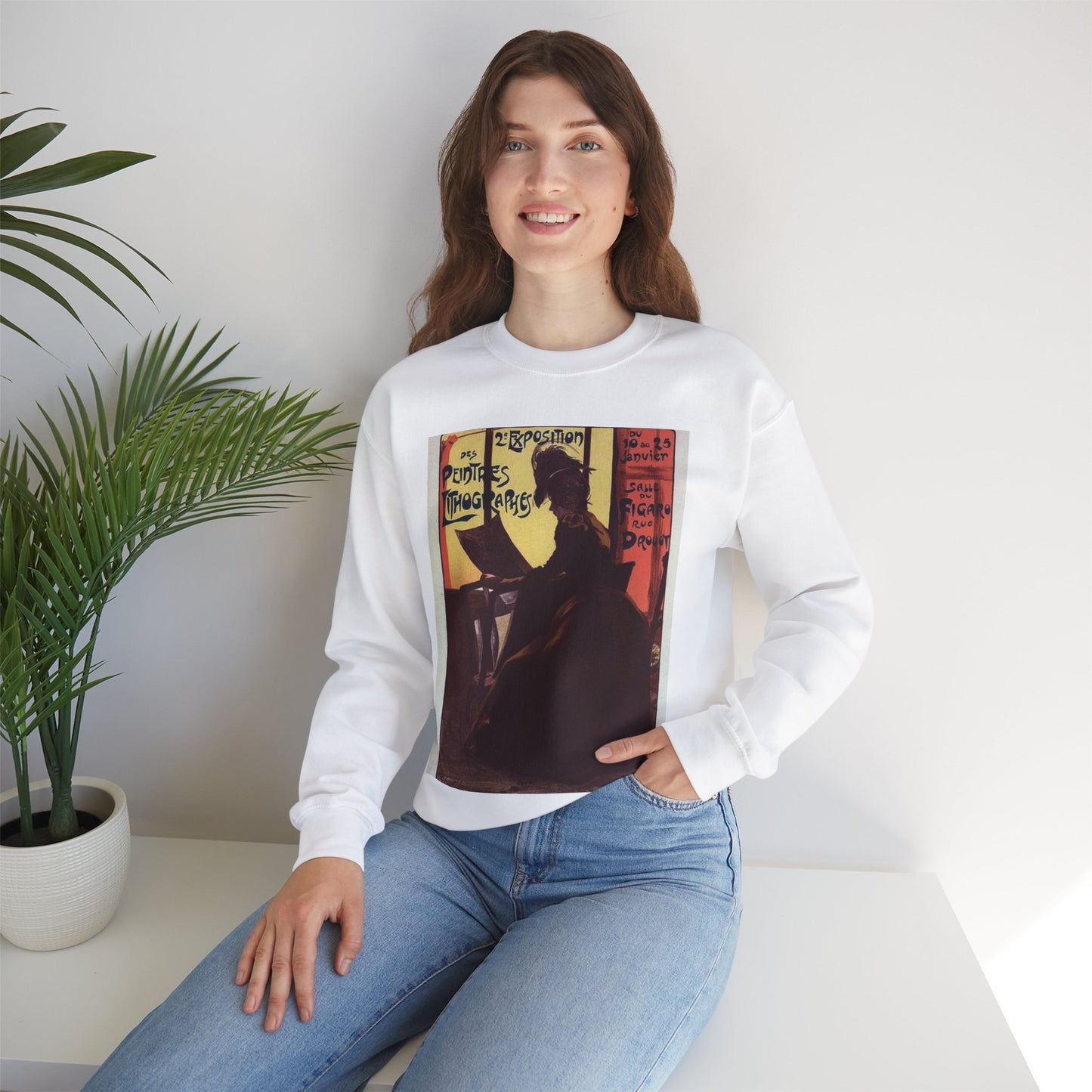 Affiche pour la "2e Exposition des Peintres-Lithographes". White Heavy Blend Adult Crew Neck SweatShirt