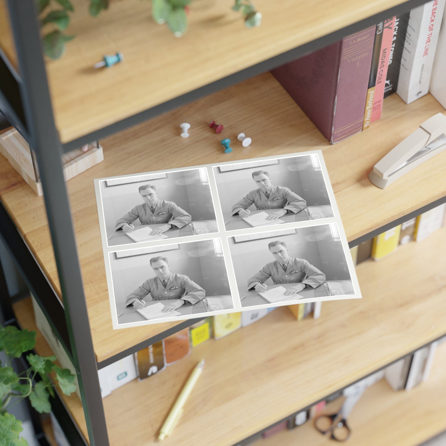 Unidentified Man, about 1940-1944 Laminated UV Protective Vinyl Stickers