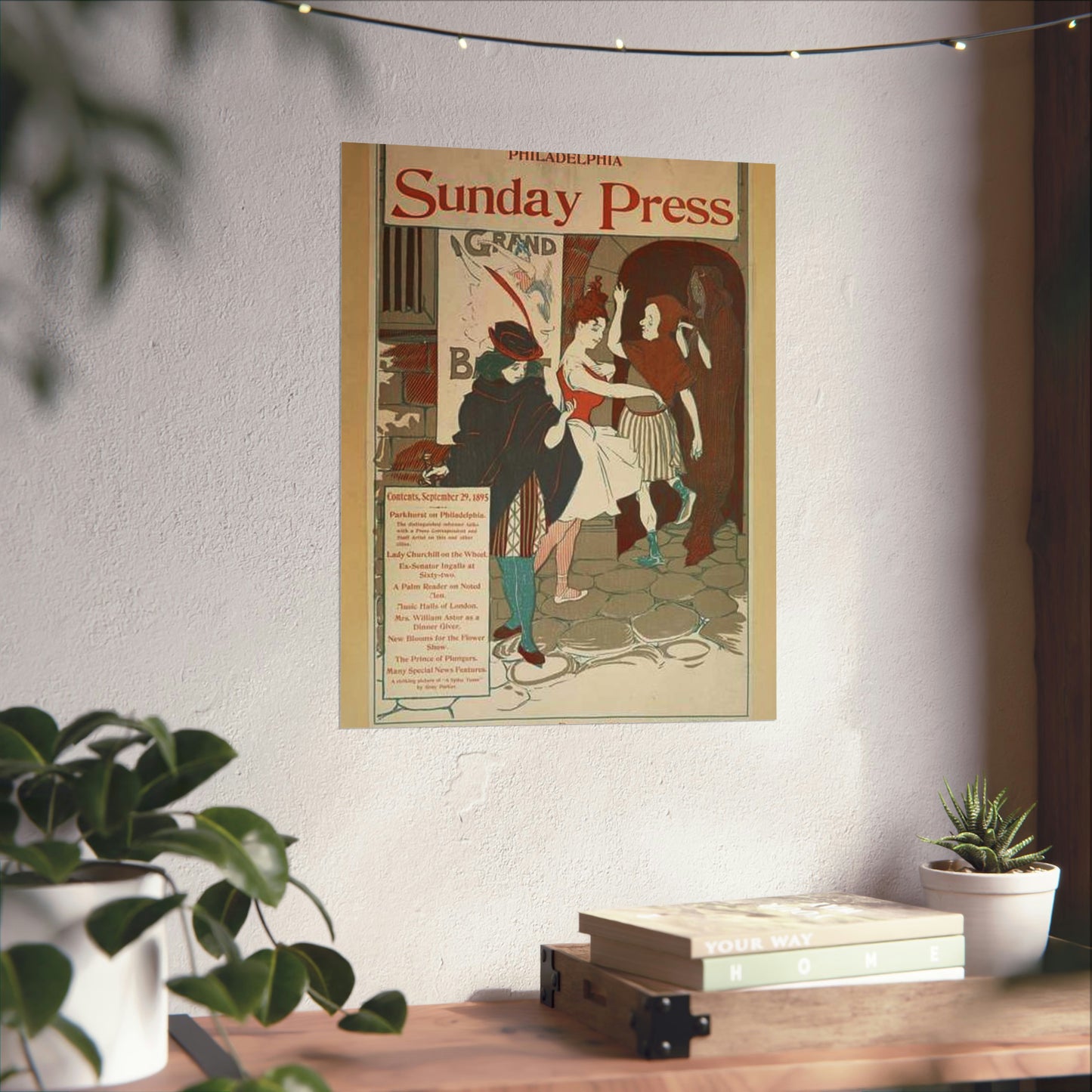 Philadelphia Sunday press. September 29, 1895. High Quality Matte Wall Art Poster for Home, Office, Classroom