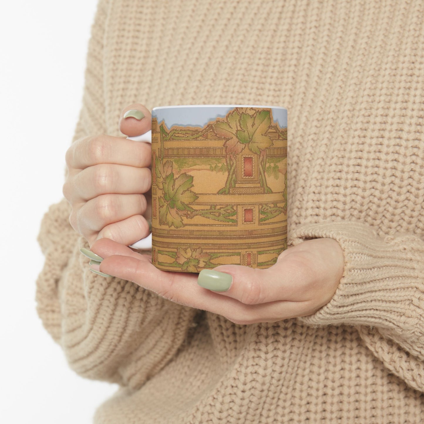 Wallpaper - A picture of a painting on a wall Beautiful Novelty Ceramic Coffee Mug 11oz