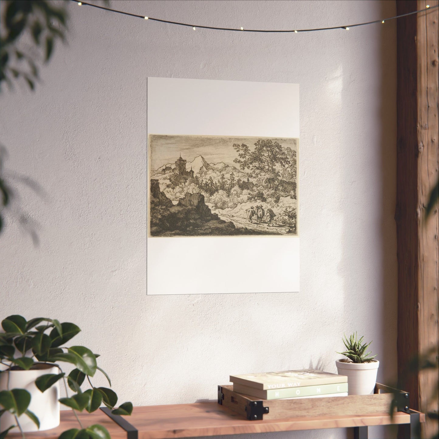 The Three Men and the Porter - Public domain dedication. Metropolitan Museum of Art image. High Quality Matte Wall Art Poster for Home, Office, Classroom