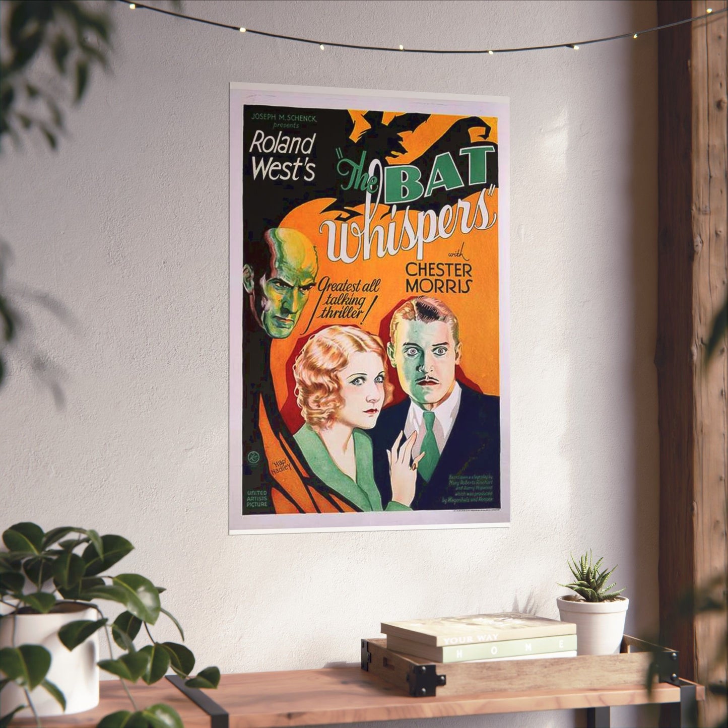 Batwhispers movie poster - Art Deco public domain image High Quality Matte Wall Art Poster for Home, Office, Classroom