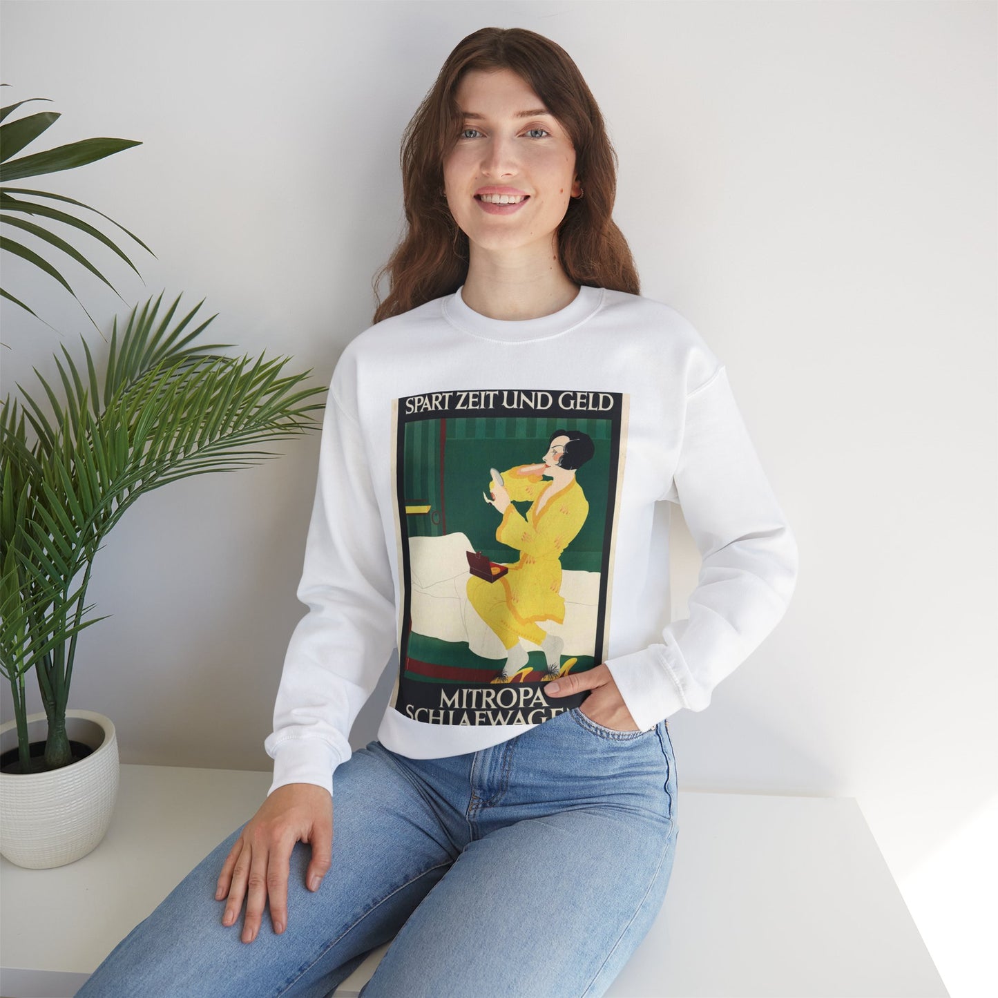 Poster-Mitropa-Schlafwagen-Zabel-b White Heavy Blend Adult Crew Neck SweatShirt