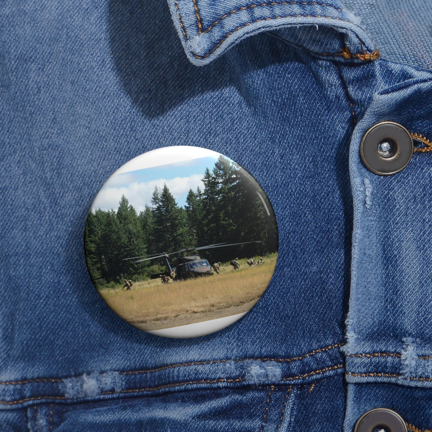 Tactical Air Control Party Airmen take up positions Pin Buttons with Crisp Design