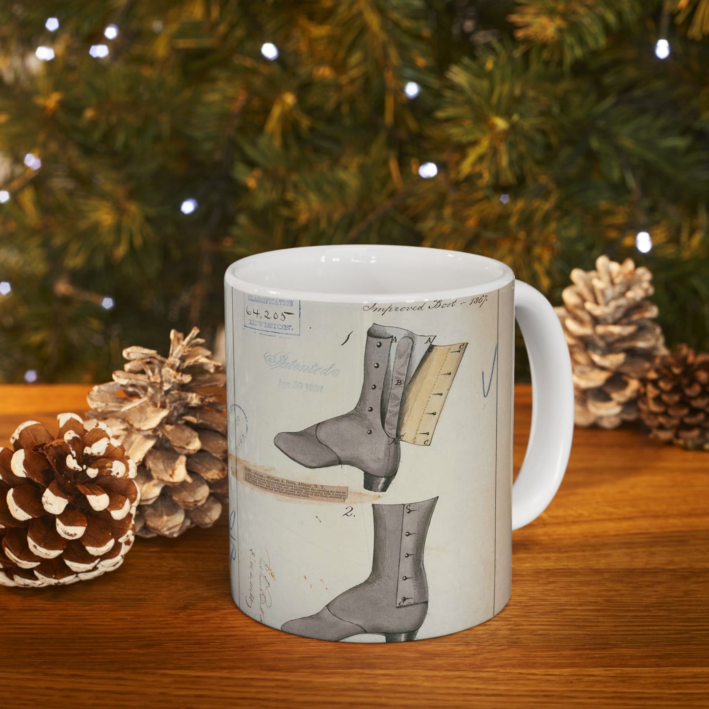Patent drawing - Drawing of Improved Boot Public domain image Beautiful Novelty Ceramic Coffee Mug 11oz