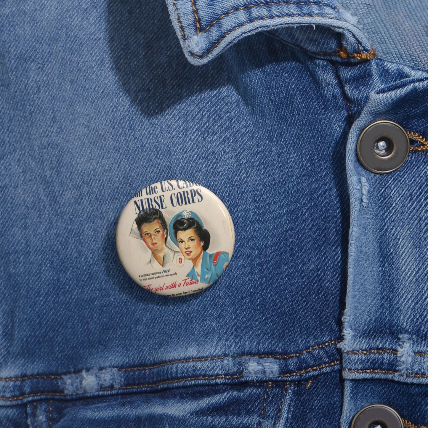 Join the U.S. Cadet Nurse Corps Pin Buttons with Crisp Design