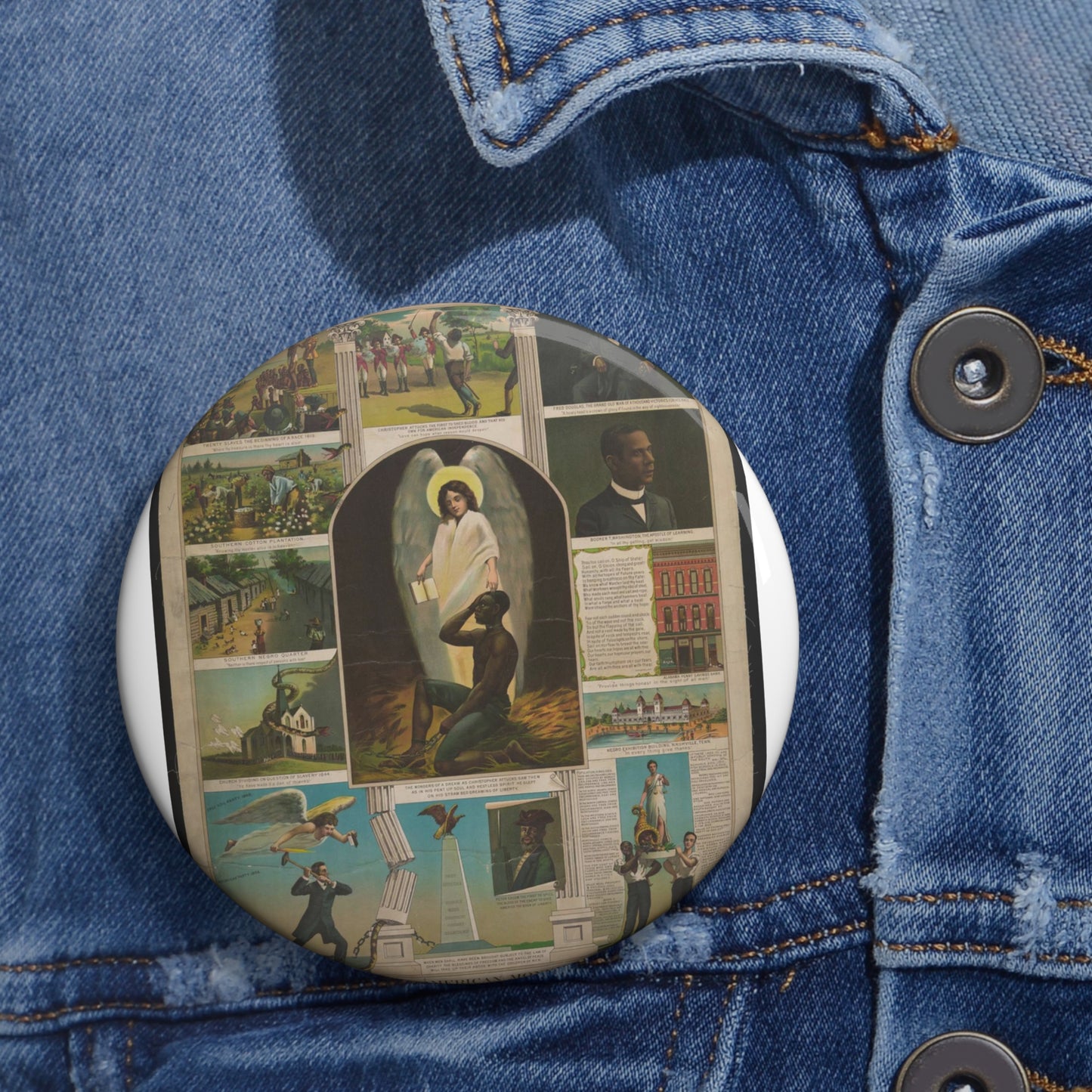 Afro-American Monument - Print, Library of Congress collection Pin Buttons with Crisp Design