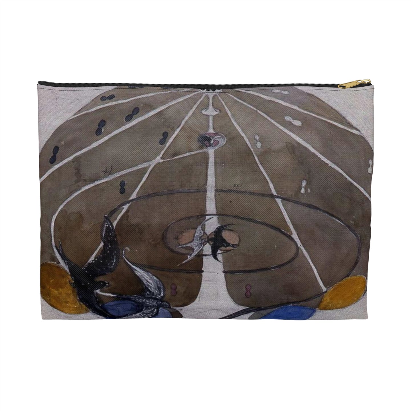 A drawing of a woman holding an umbrella Hilma af Klint - no date - Untitled 02 Large Organizer Pouch with Black Zipper
