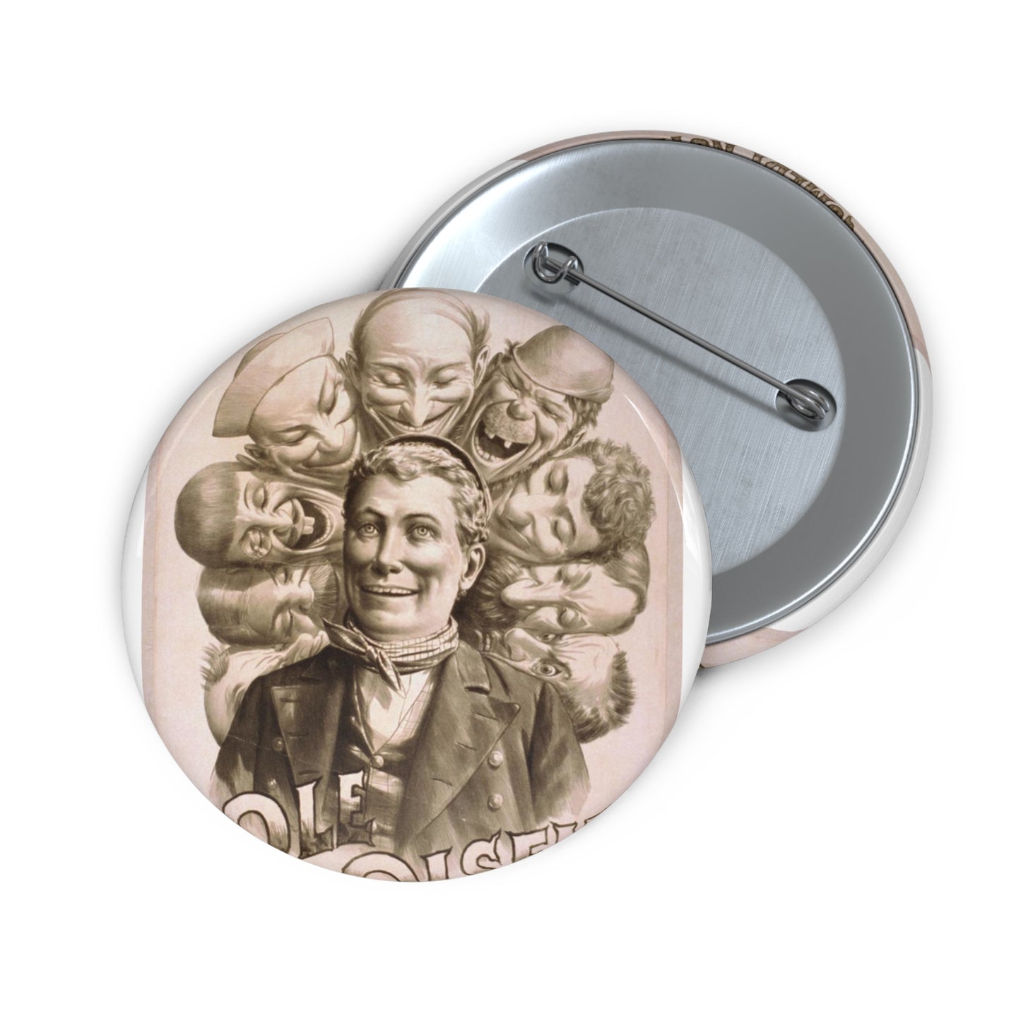 Poster - The comedy novelty, Ole Olson - Public domain lithograph Pin Buttons with Crisp Design