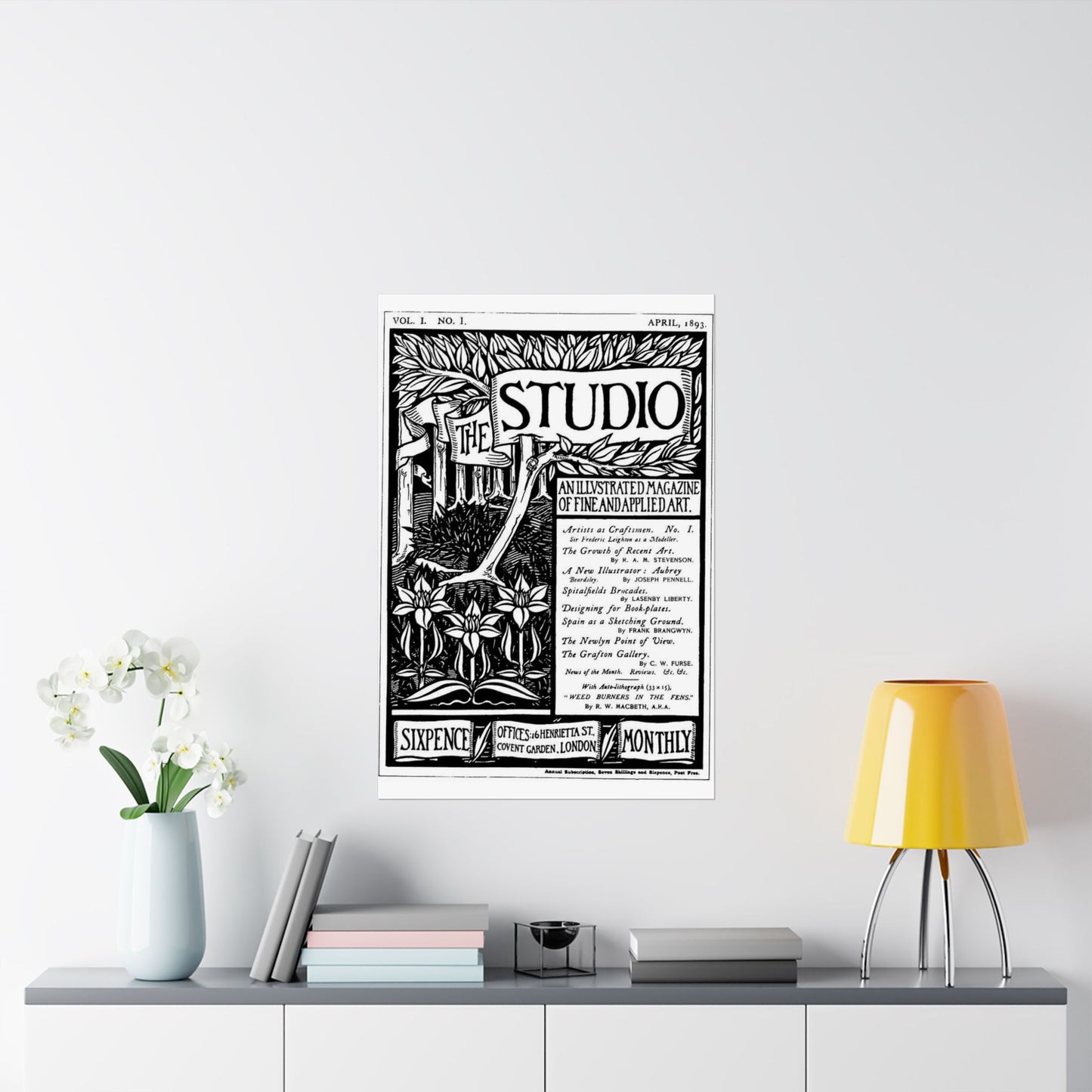 Aubrey Beardsley - Thestudiomagazinefirstcover High Quality Matte Wall Art Poster for Home, Office, Classroom