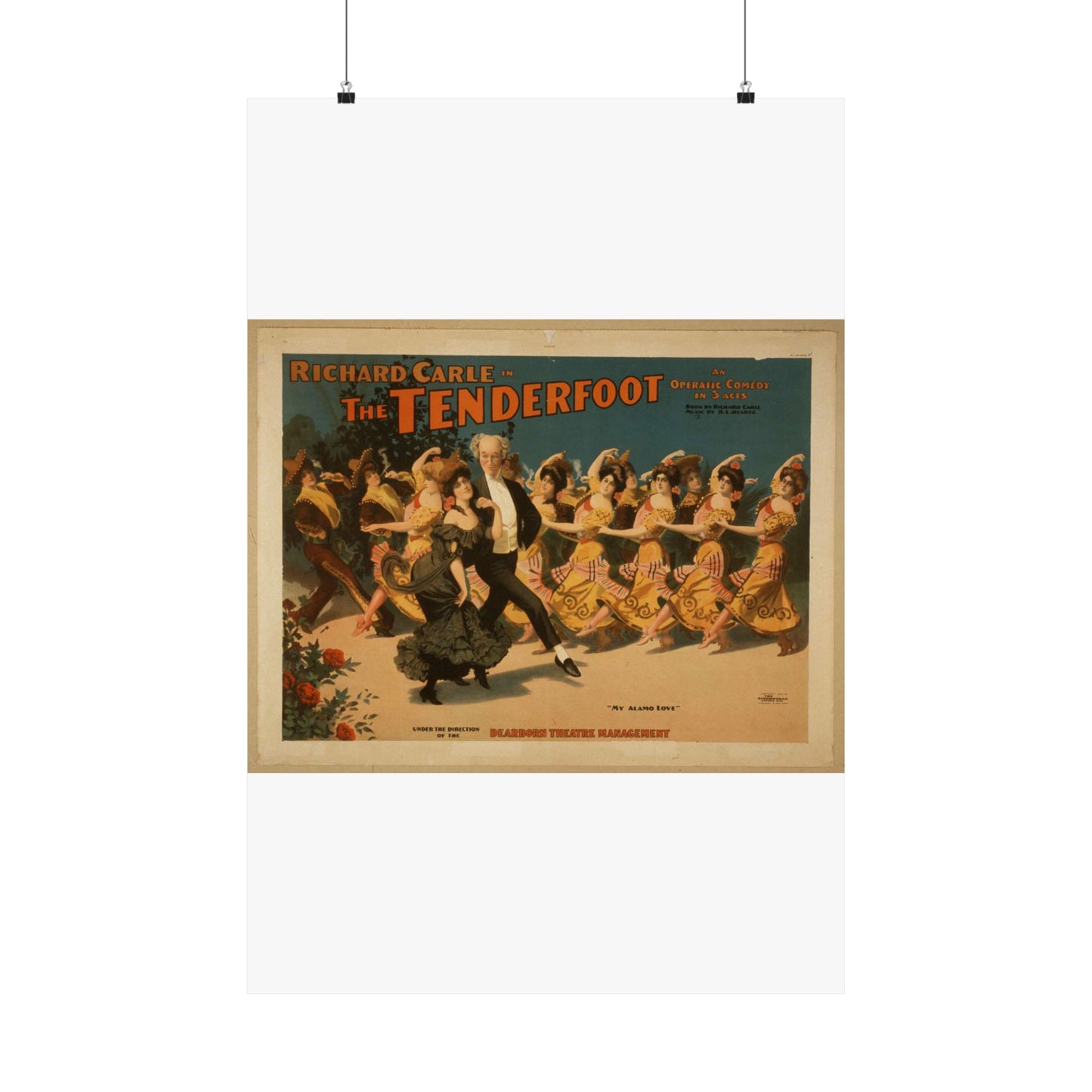 Richard Carle in The tenderfoot an operatic comedy in 3 acts : book by Richard Carle ; music by H.L. Heartz. High Quality Matte Wall Art Poster for Home, Office, Classroom