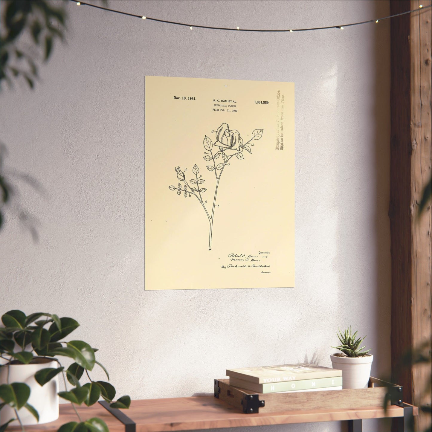 Patent Case File No. 1,831,559, Artificial Flower, Inventor(s)- Robert C. Ham and Marion T. Ham. - DPLA - 08745302078898b8870d70b04cb216a9 (page 5) High Quality Matte Wall Art Poster for Home, Office, Classroom