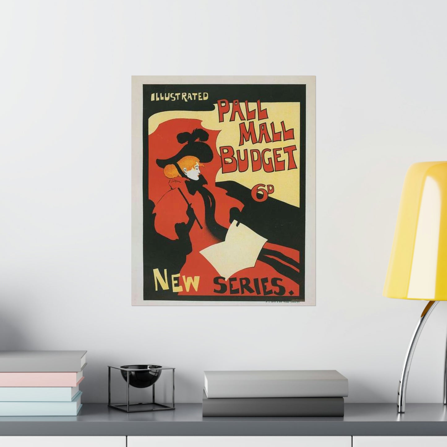 Affiche anglaise pour la revue hebdomadaire "Illustrated Pall Mall Budget". High Quality Matte Wall Art Poster for Home, Office, Classroom