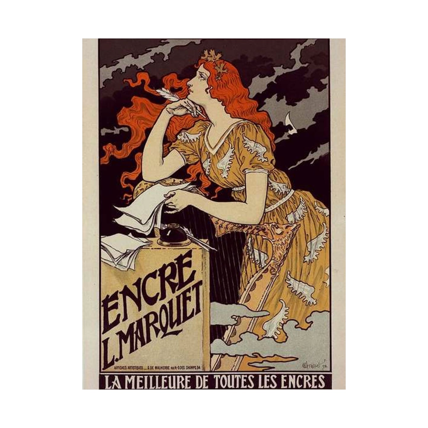 Affiche pour l' "Encre Marquet". High Quality Matte Wall Art Poster for Home, Office, Classroom