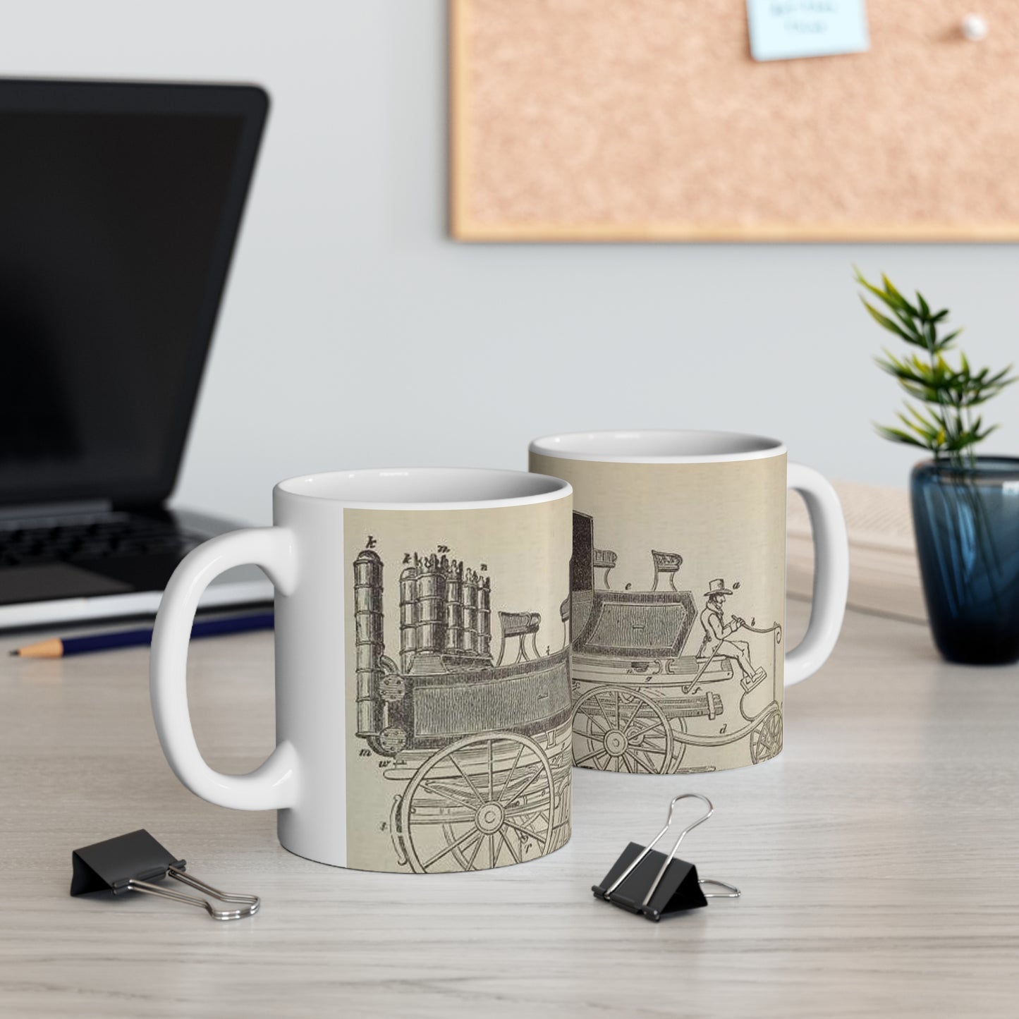 Patent Drawing of Engine - Patent steam carriage, by Mr. Goldsworthy Gurney, of Argyle Street, London, 1826 Public domain image Beautiful Novelty Ceramic Coffee Mug 11oz