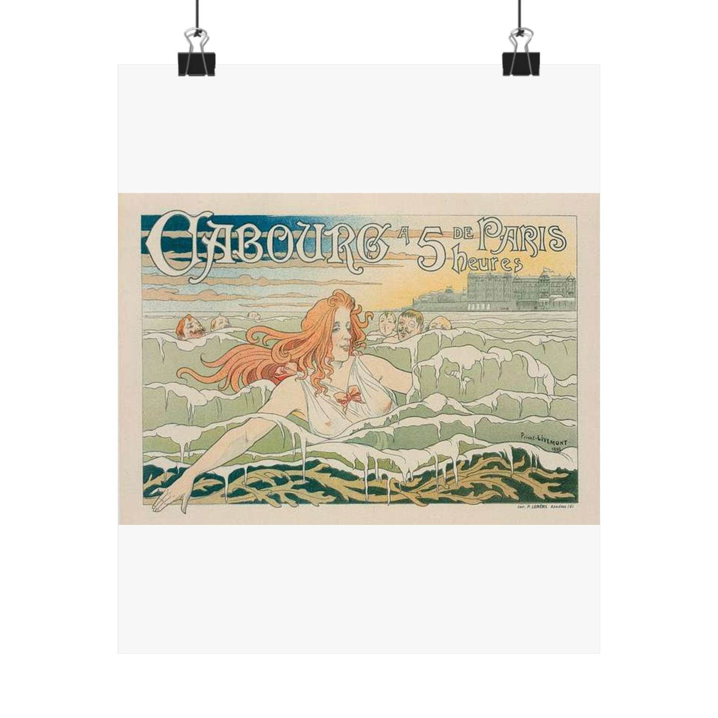 Affiche belge pour le "Casino de Cabourg". High Quality Matte Wall Art Poster for Home, Office, Classroom