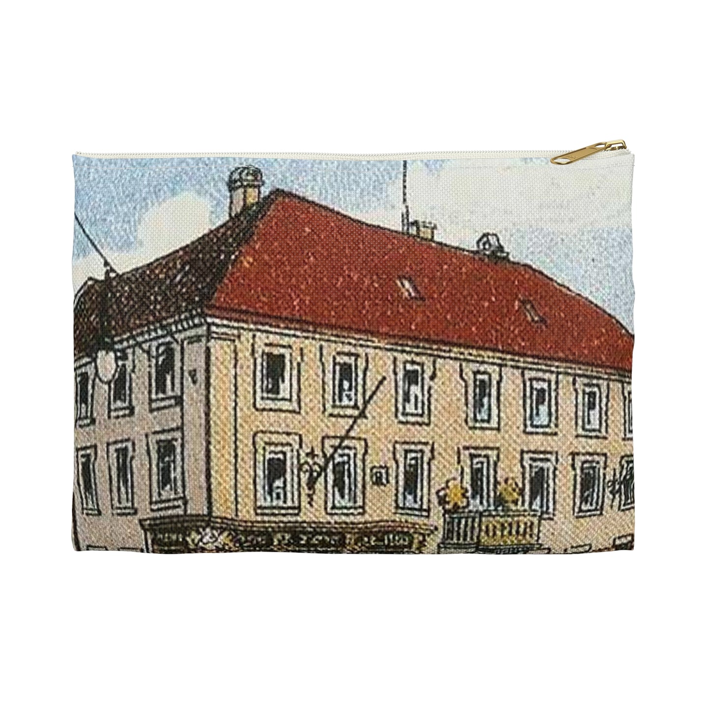 Erlangen Hauptstraße um 1910 001 Large Organizer Pouch with Black Zipper