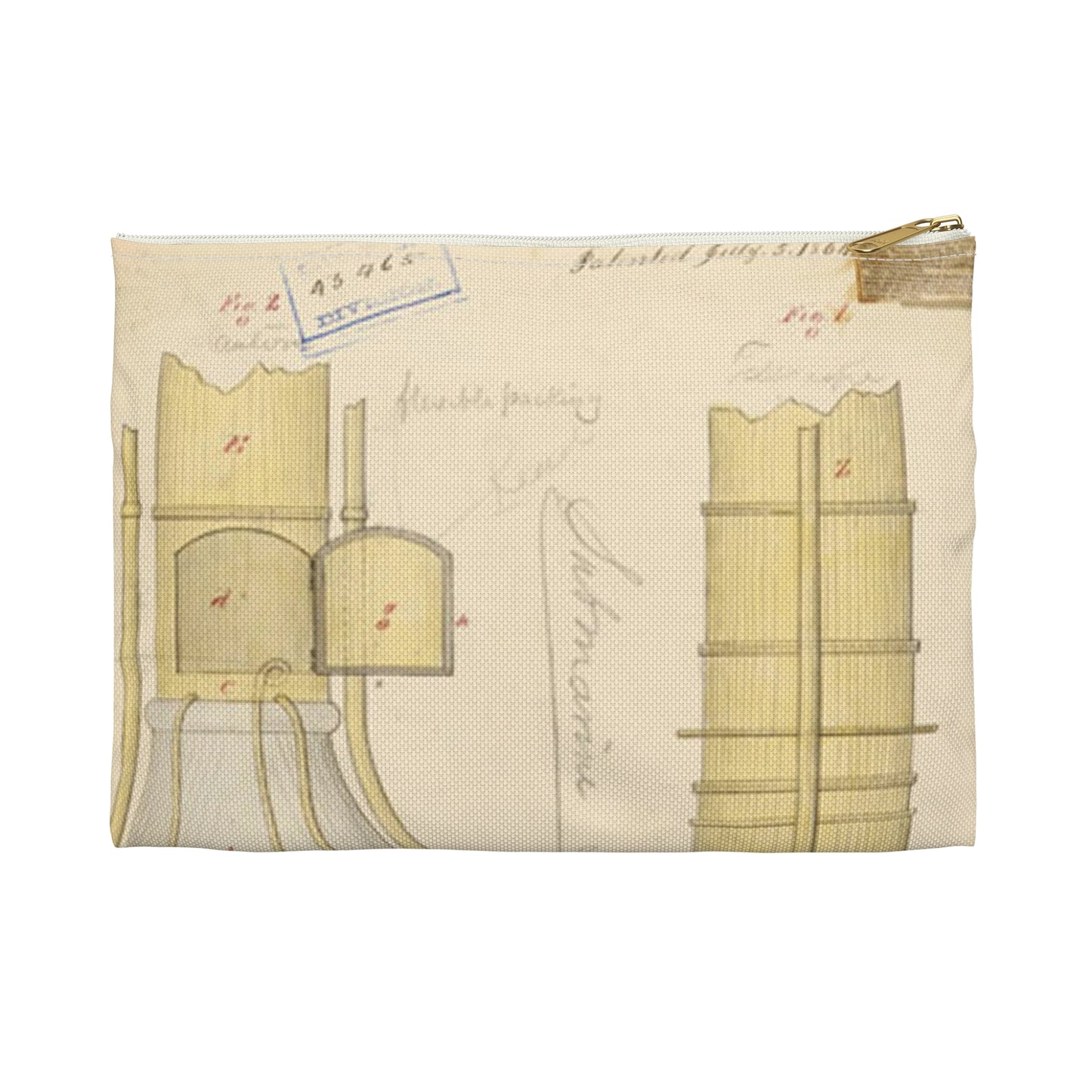 Patent drawing - Drawing of Submarine Telescope Public domain image Large Organizer Pouch with Black Zipper