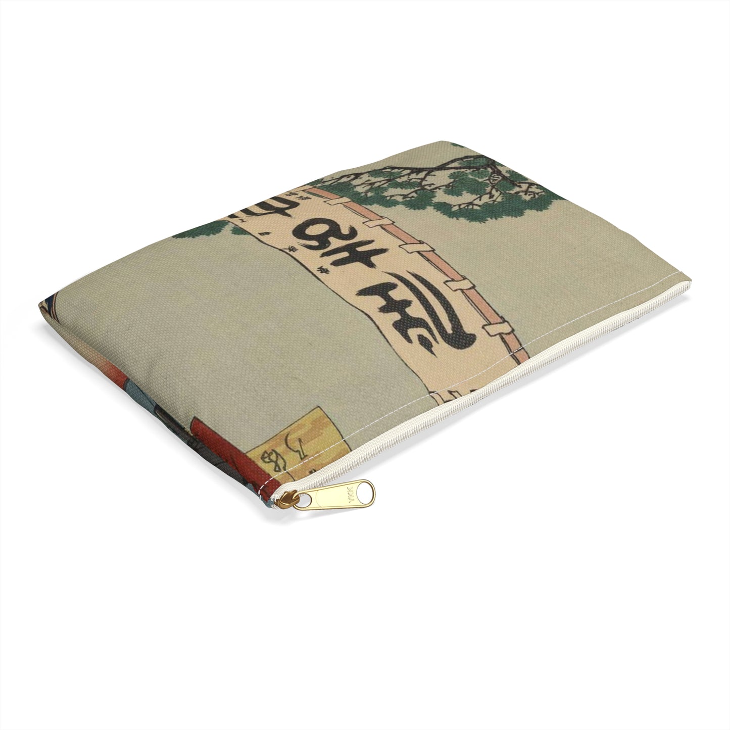 Gajō icchō, Ando Hiroshige - Public domain portrait drawing Large Organizer Pouch with Black Zipper