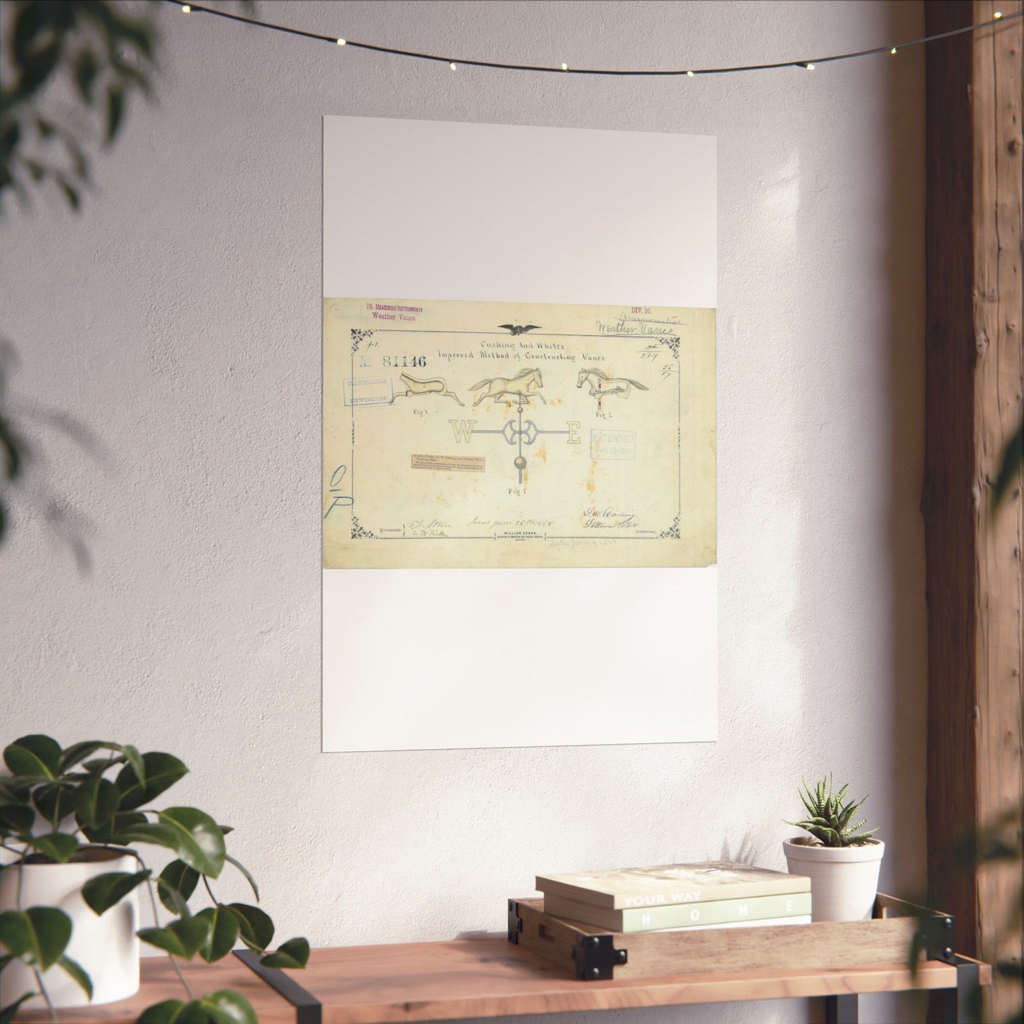 Patent drawing - Drawing of an Improved Method of Constructing Vanes Public domain image High Quality Matte Wall Art Poster for Home, Office, Classroom