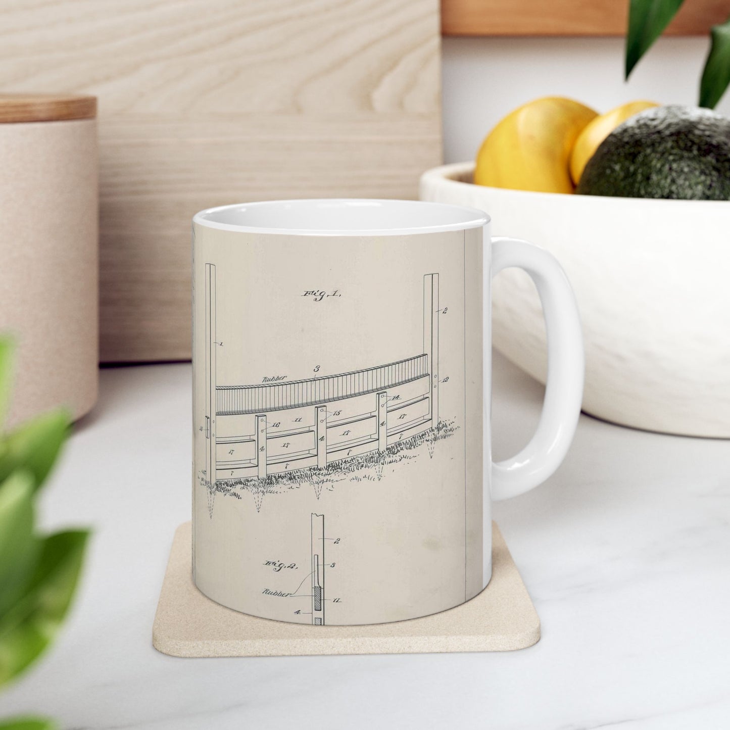 Patent Drawing of Engine - for A. Pascocello' Steeplechase or Hurdle Fence Public domain image Beautiful Novelty Ceramic Coffee Mug 11oz