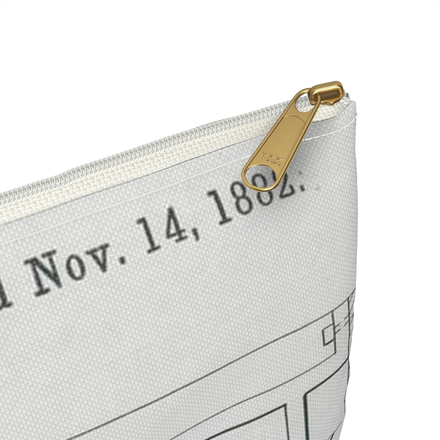 Patent Drawing of Engine - for M. Boom's Music Box Public domain image Large Organizer Pouch with Black Zipper