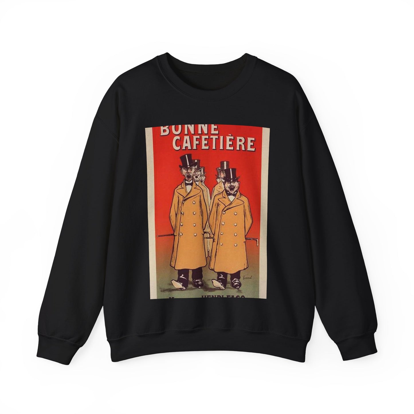 Affiche pour la "Chicorée Bonne Cafetière". Black Heavy Blend Adult Crew Neck SweatShirt