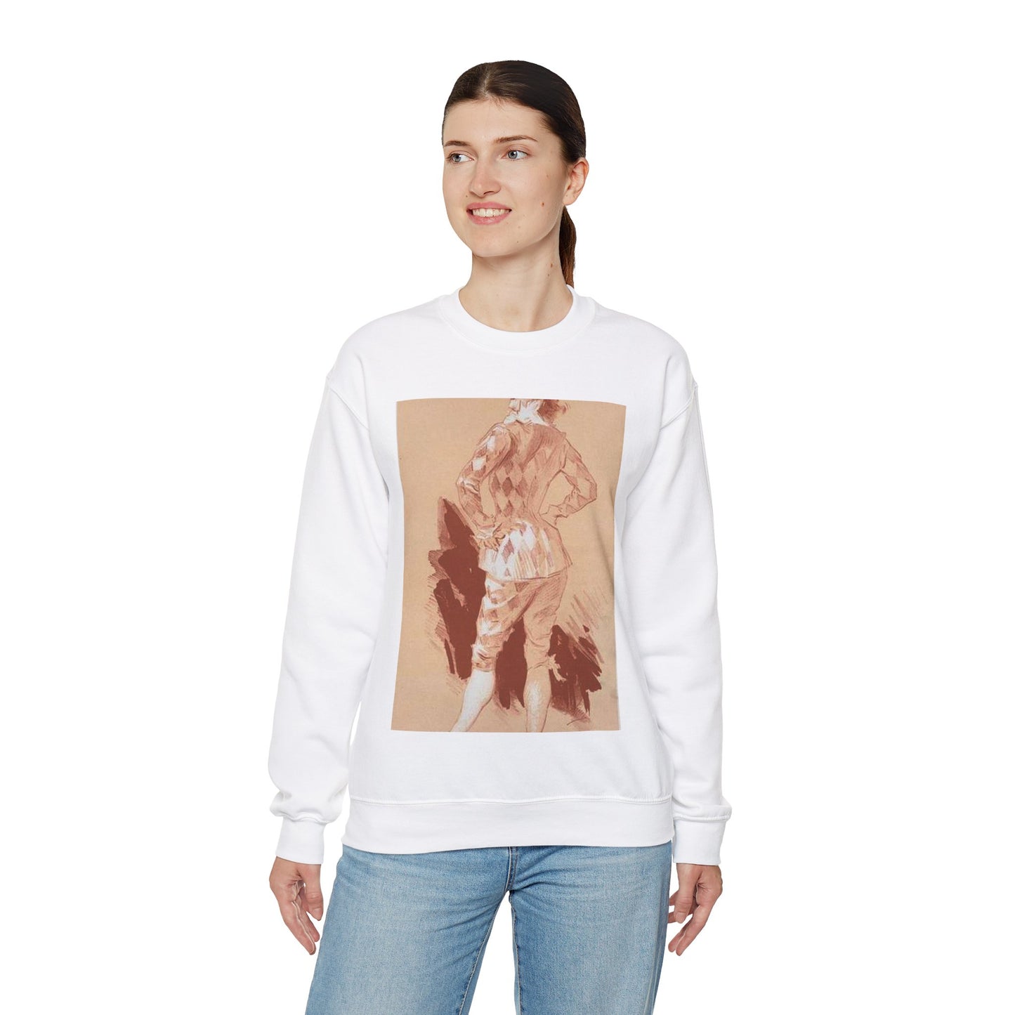 Dessin original pour la couverture des Maîtres de l'Affiche. White Heavy Blend Adult Crew Neck SweatShirt