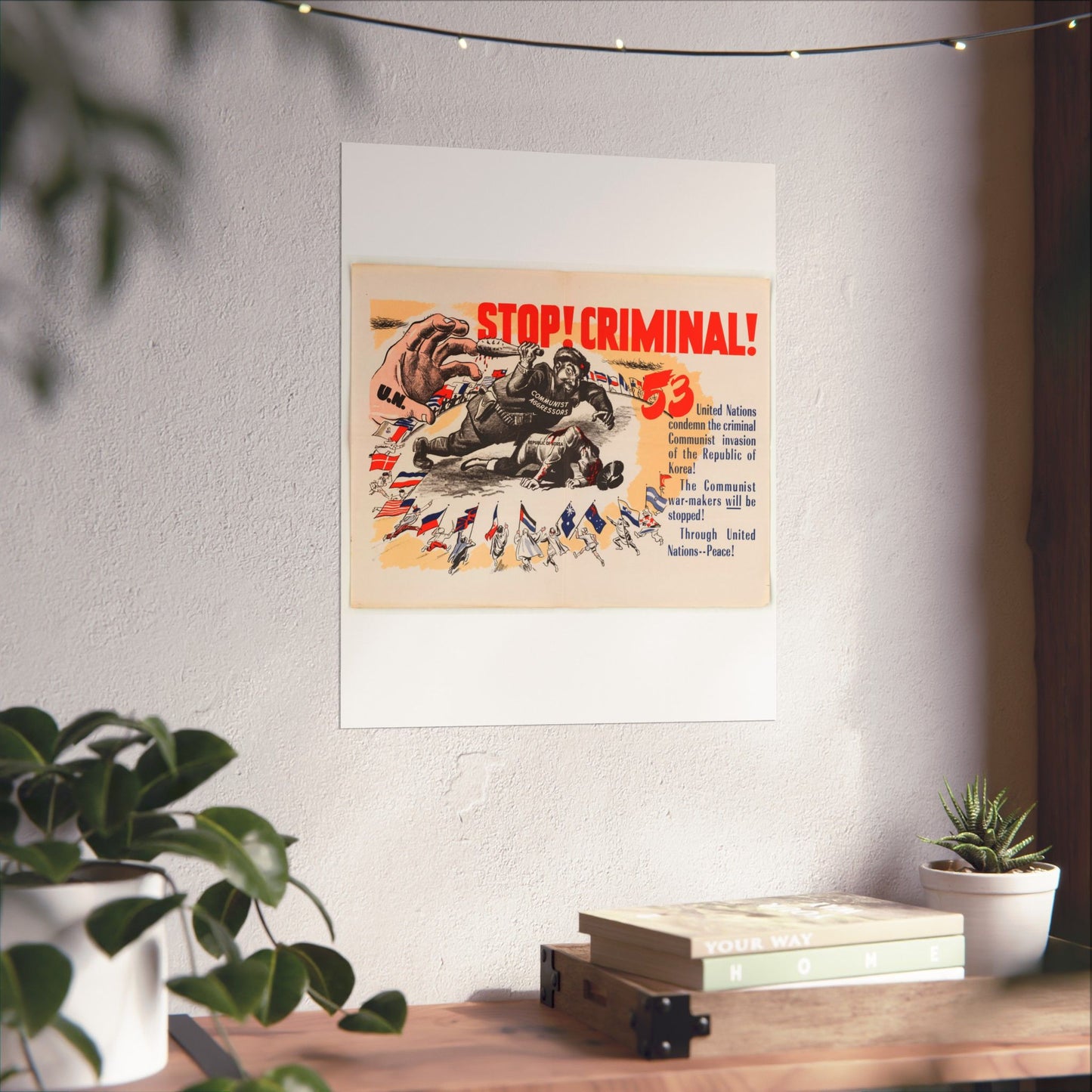 Stop Criminal!, Cold War American Propaganda poster High Quality Matte Wall Art Poster for Home, Office, Classroom
