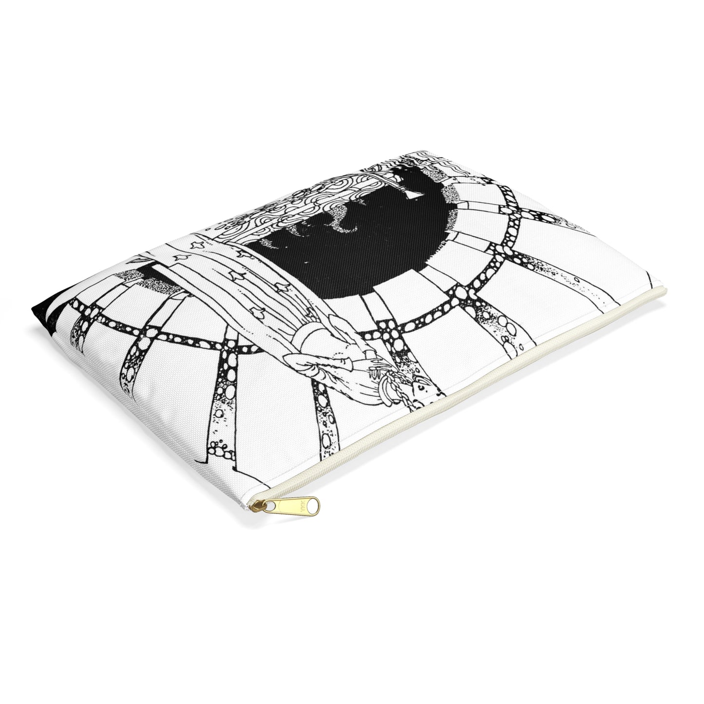Old french fairy tales 0182 - Art nouveau public domain image Large Organizer Pouch with Black Zipper