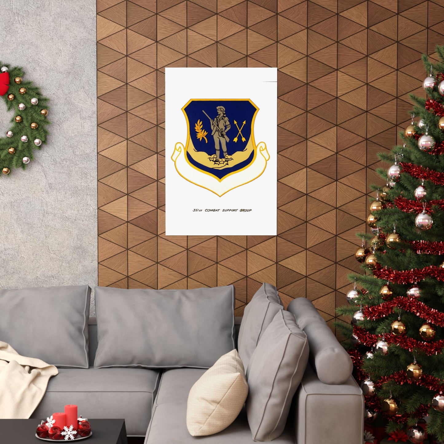 Official emblem for the 351st Combat Support Group High Quality Matte Wall Art Poster for Home, Office, Classroom