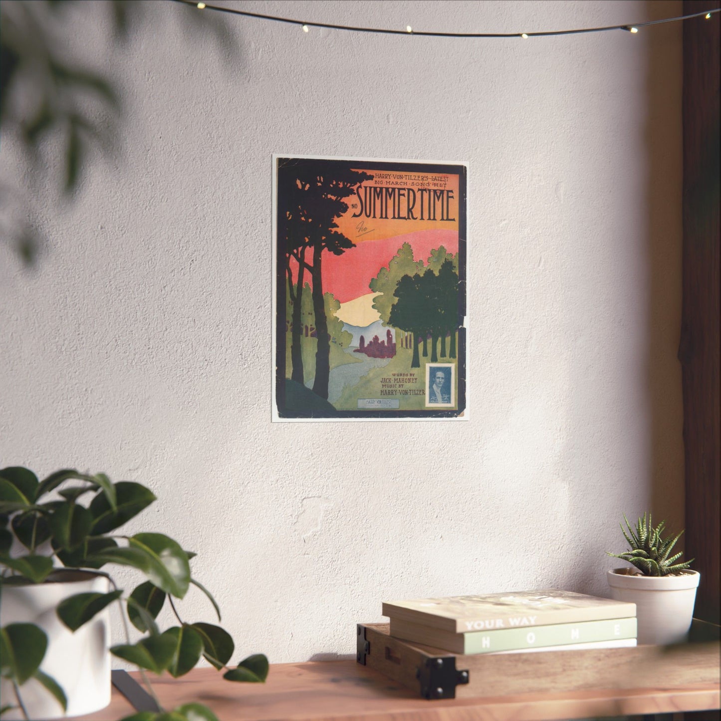 Summertime, musical notation - Public domain American sheet music High Quality Matte Wall Art Poster for Home, Office, Classroom