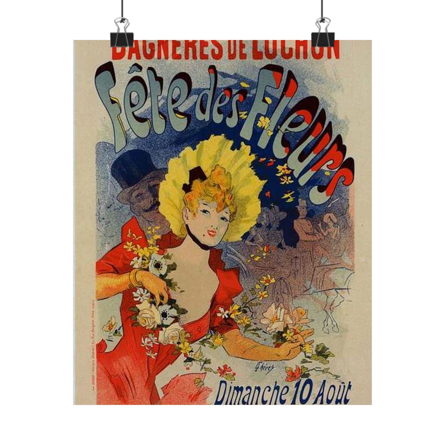 Affiche pour la "Fête des Fleurs de Bagnères-de-Luchon". High Quality Matte Wall Art Poster for Home, Office, Classroom