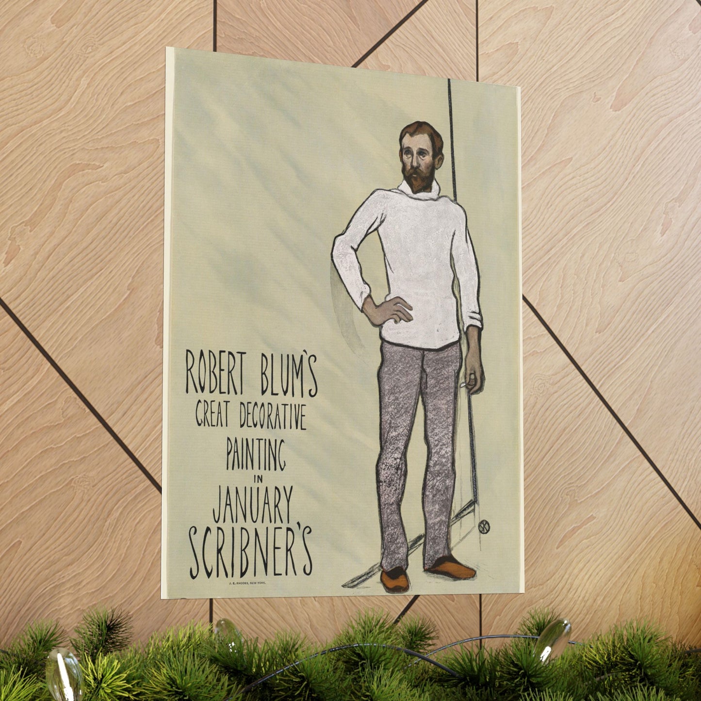 Robert Blum's great decorative painting in January Scribner's High Quality Matte Wall Art Poster for Home, Office, Classroom