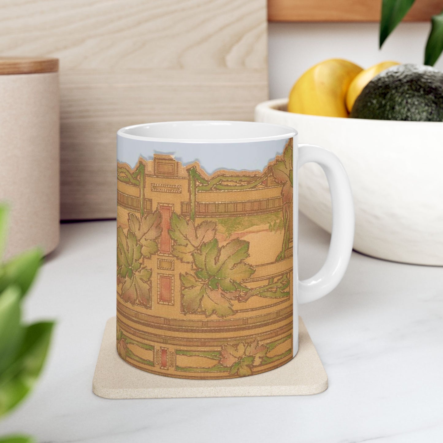 Wallpaper - A picture of a painting on a wall Beautiful Novelty Ceramic Coffee Mug 11oz