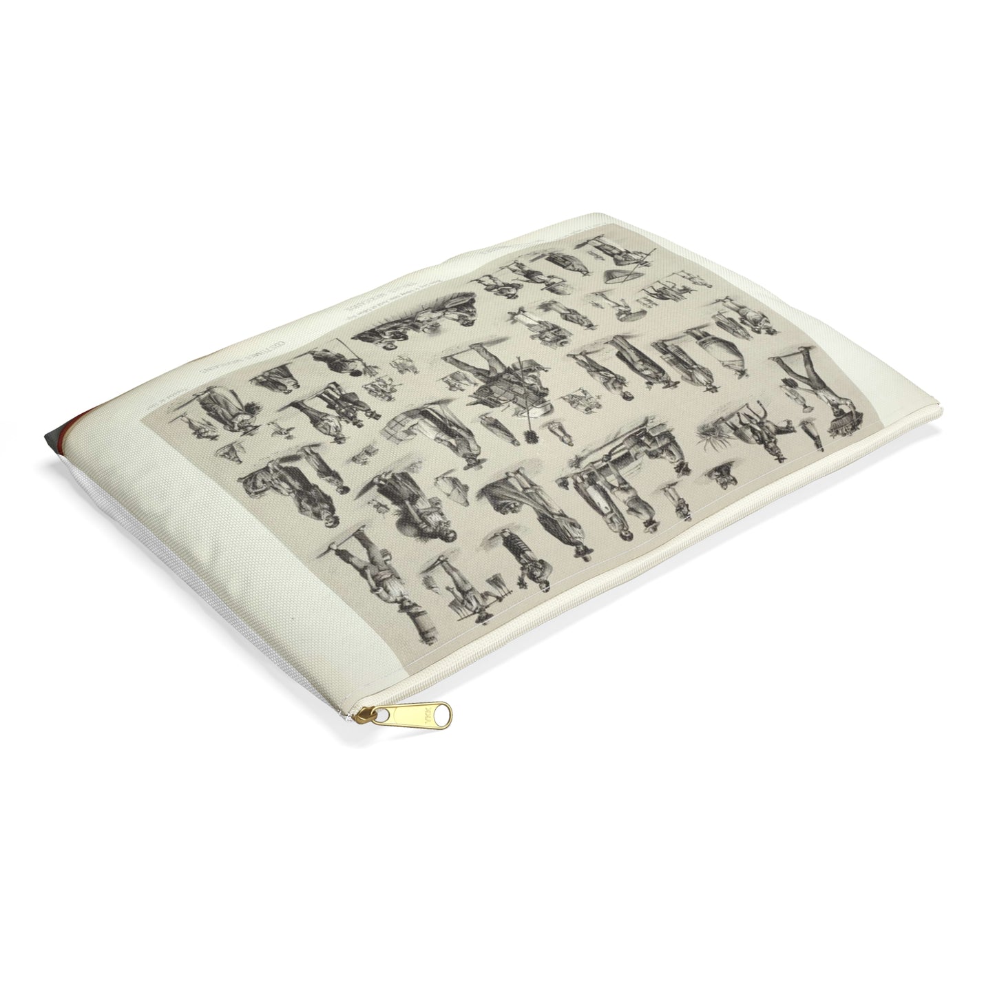 Trajes mexicanos = Costumes mexicains = Mexican dresses. Large Organizer Pouch with Black Zipper