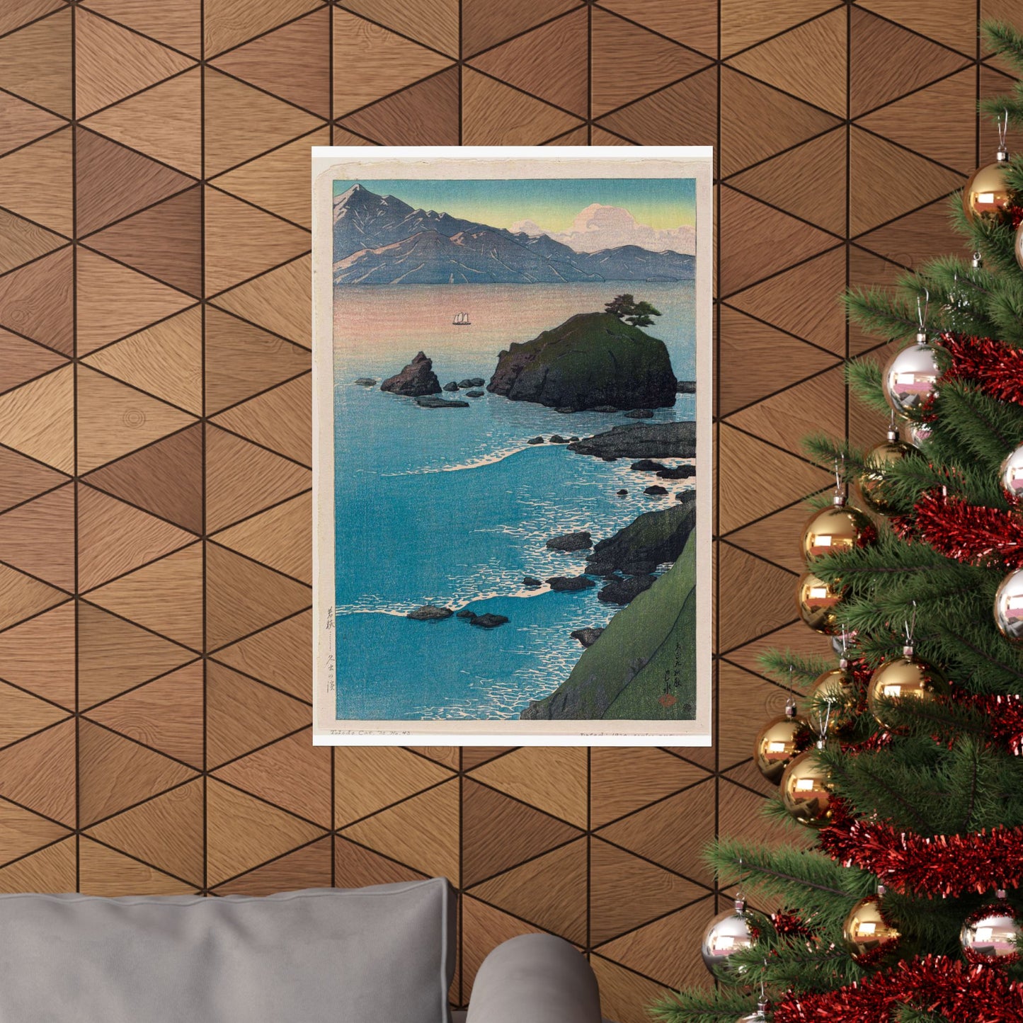Tabi miyage dai isshū, Wakasa Kude no hama by Kawase Hasui High Quality Matte Wall Art Poster for Home, Office, Classroom