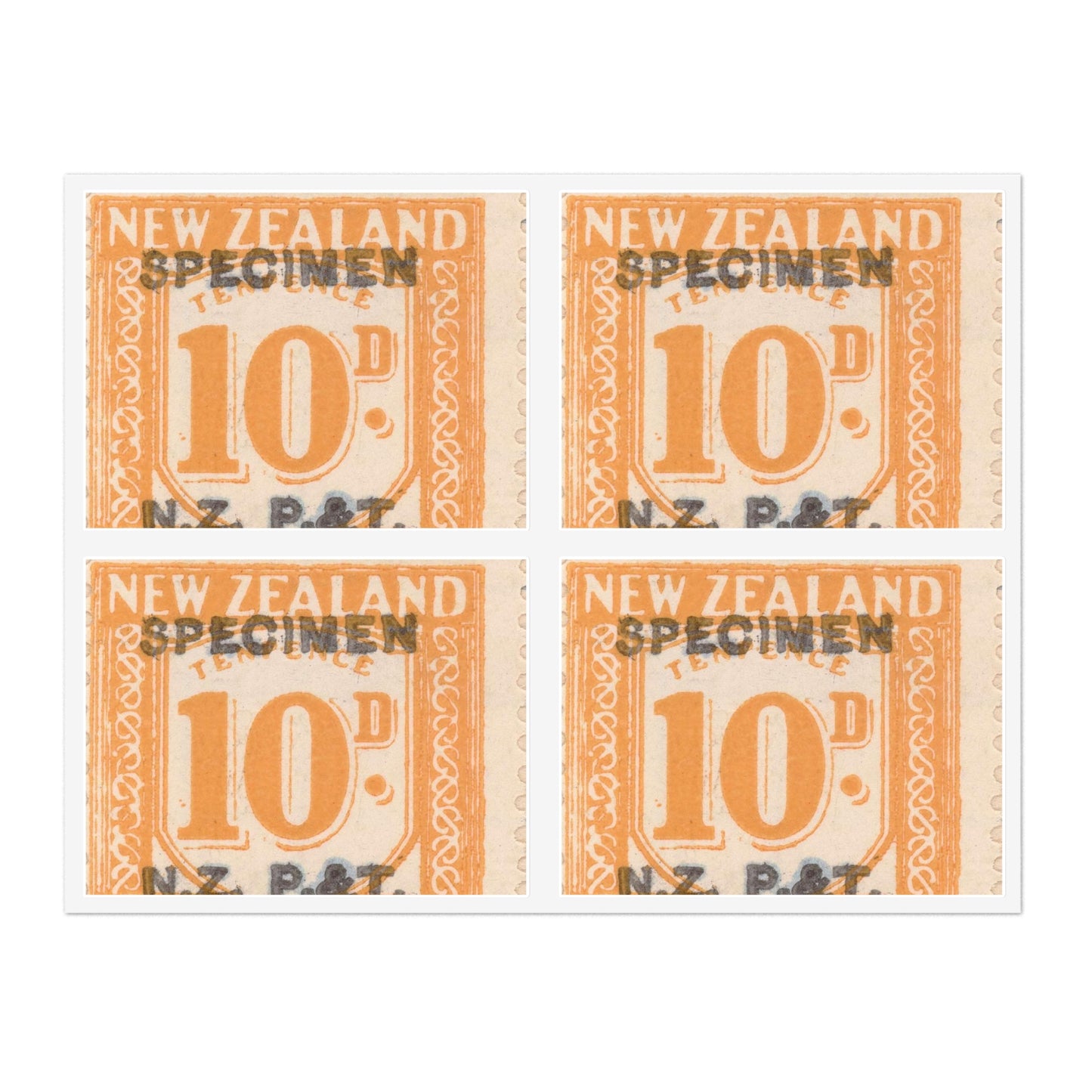 Ten penny Unemployment Relief stamp overprinted 'Specimen' Laminated UV Protective Vinyl Stickers