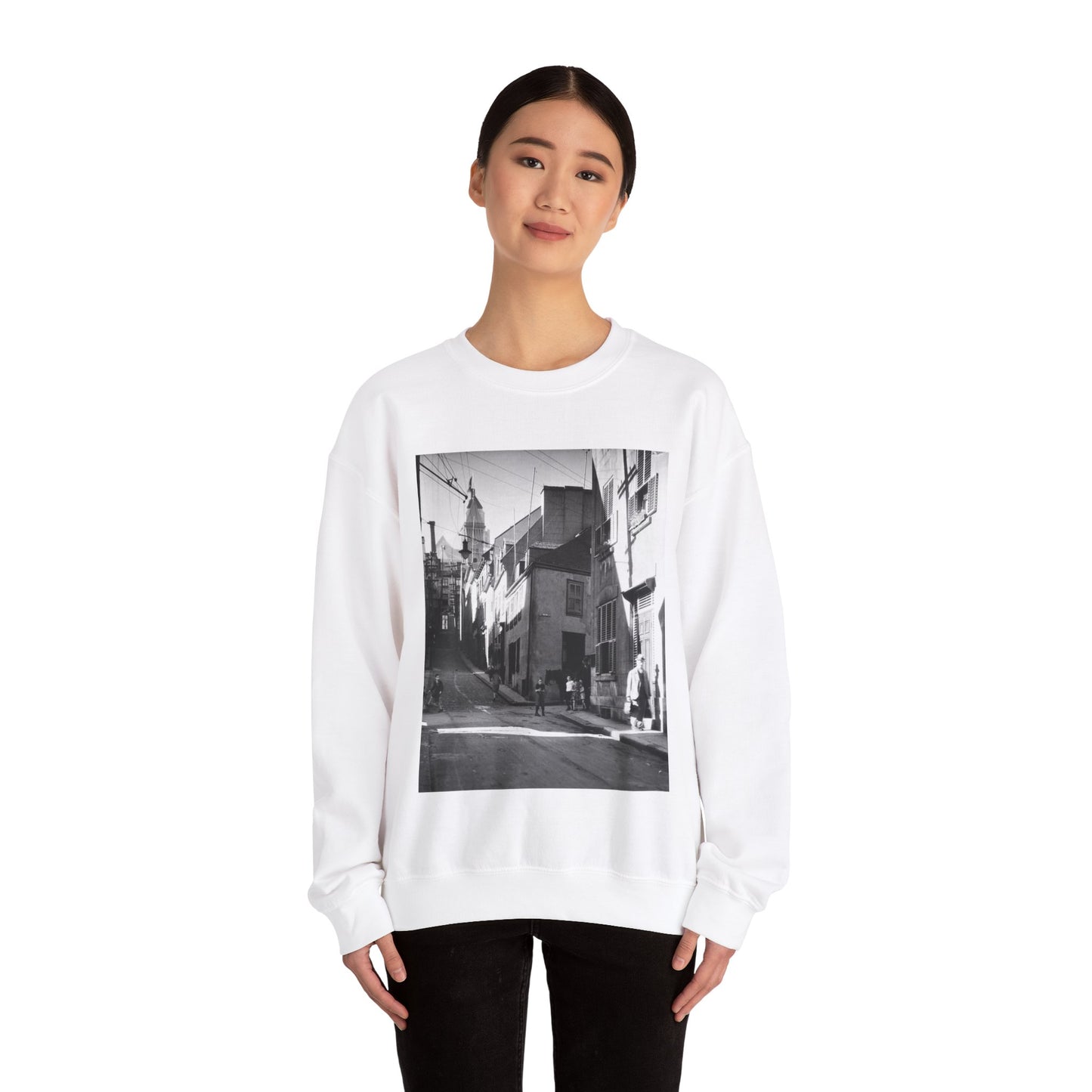 Rue St-Flavien, Quebec City, 1932 White Heavy Blend Adult Crew Neck SweatShirt